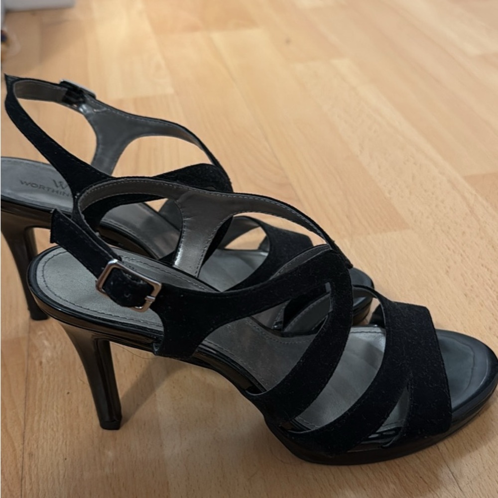 Worthington Black Strappy Heels